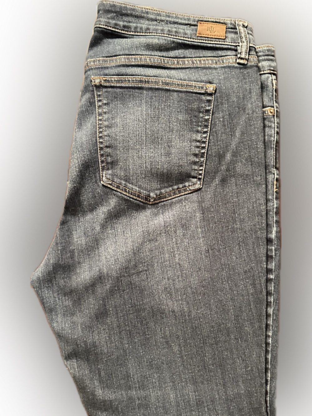 Ralph Lauren Women’s Dark Blue High Waisted Straight-Leg Jeans 16